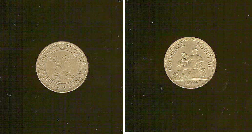 50 centimes Chamber of Commerce 1928 AU+